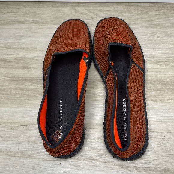KURT GEIGER ORANGE BLACK SNEAKER ESPADRILLES 44 - Picture 5 of 6